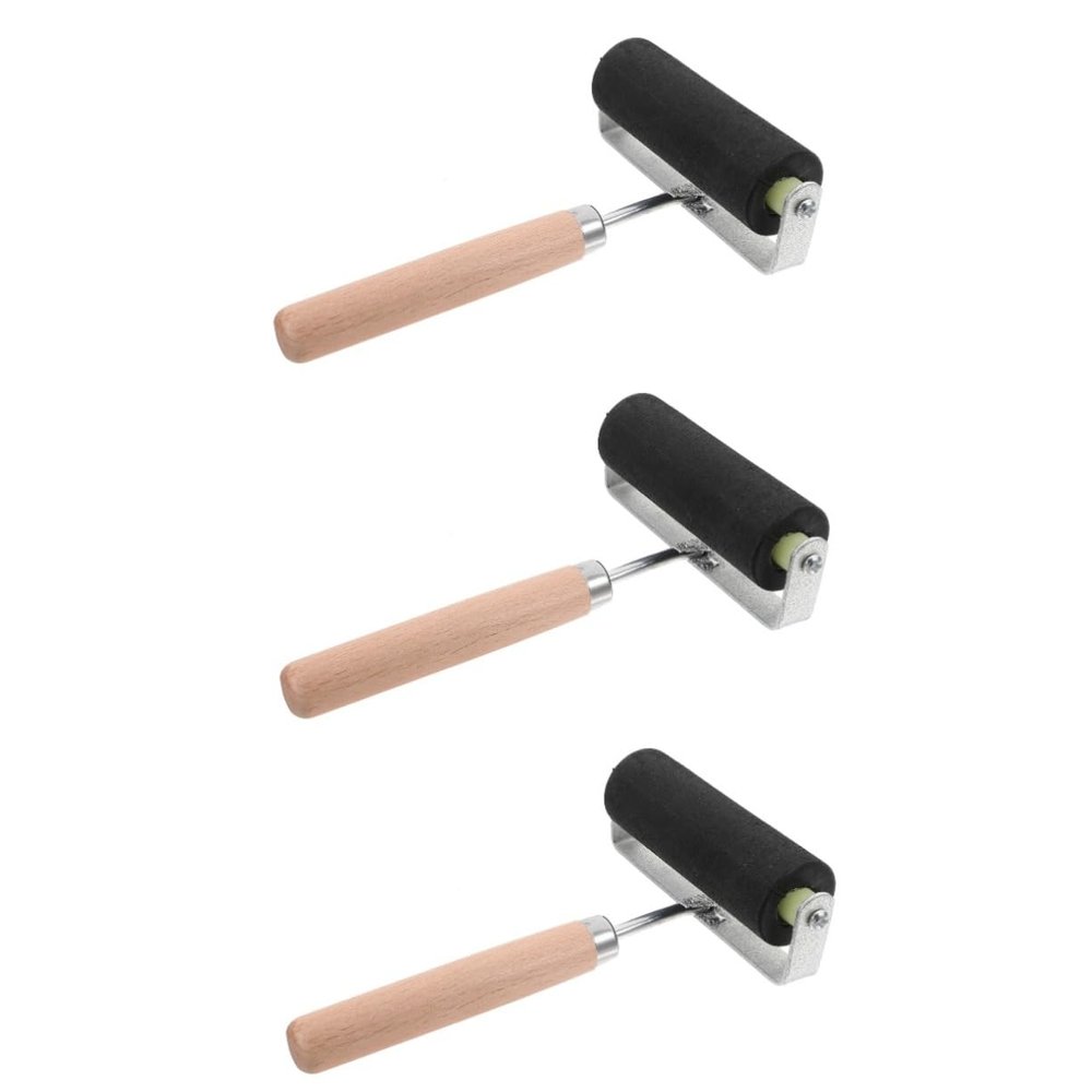 Lurrose 3-Piece Hard Rubber Printmaking Roller Set