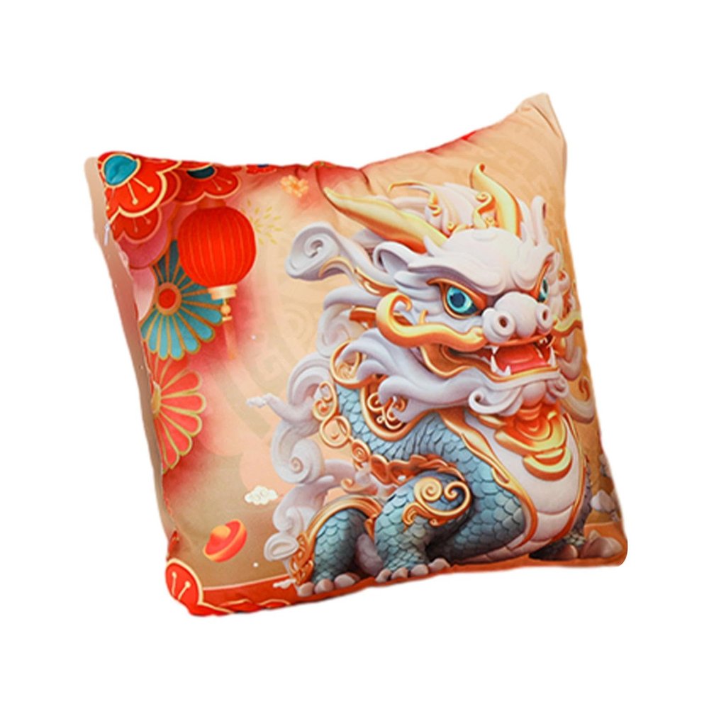 2-in-1 Dragon Pattern Pillow Blanket for Home, Office, Cars and RVs
