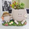 itrimaka Parent-Child Planter with Resin Head Ornament view 3