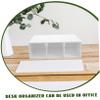 Desktop Storage Box Set with Drawer, 3 Compartments view 3
