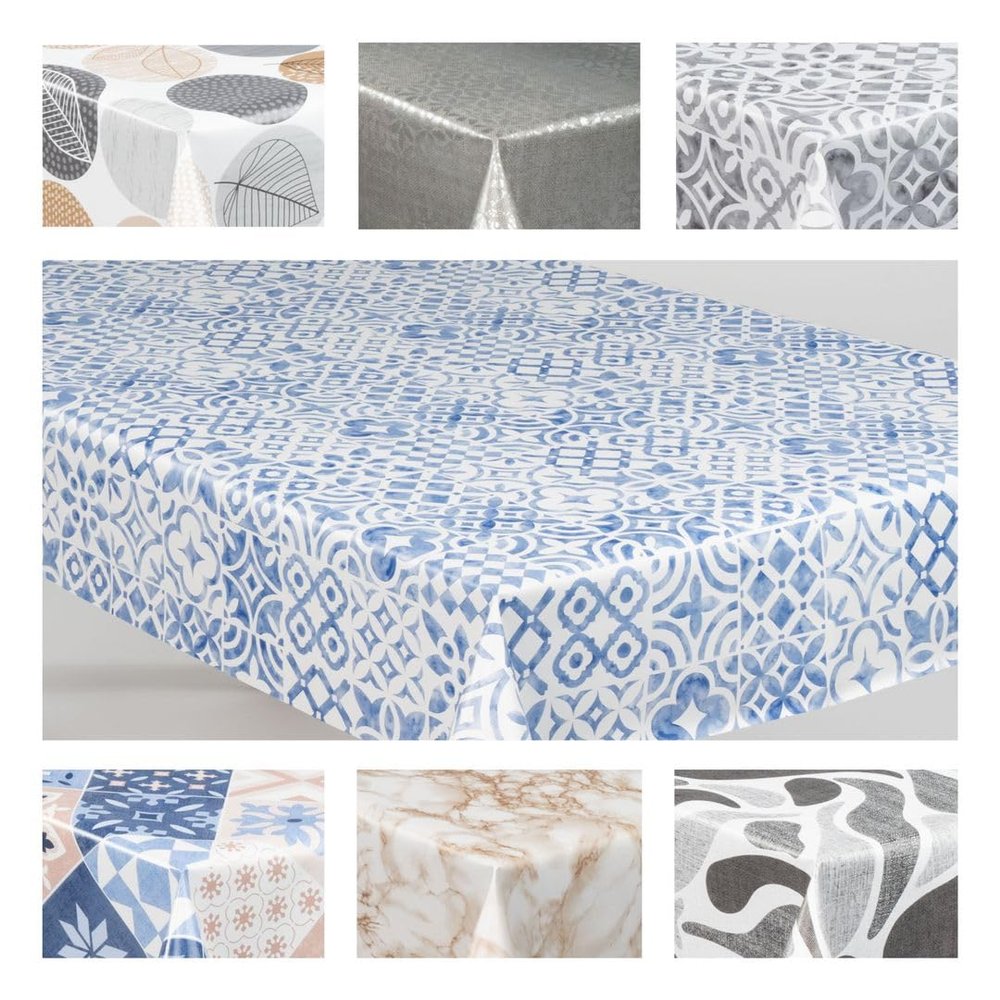 laro PVC Oilcloth Tablecloth, Tile Mosaic Pattern, 100 x 160 cm