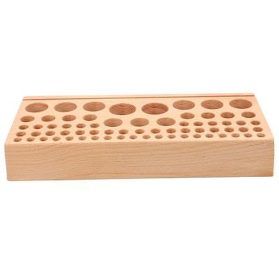 VILLFUL Beech Wood Tool Holder for Leatherworking, 68 Holes