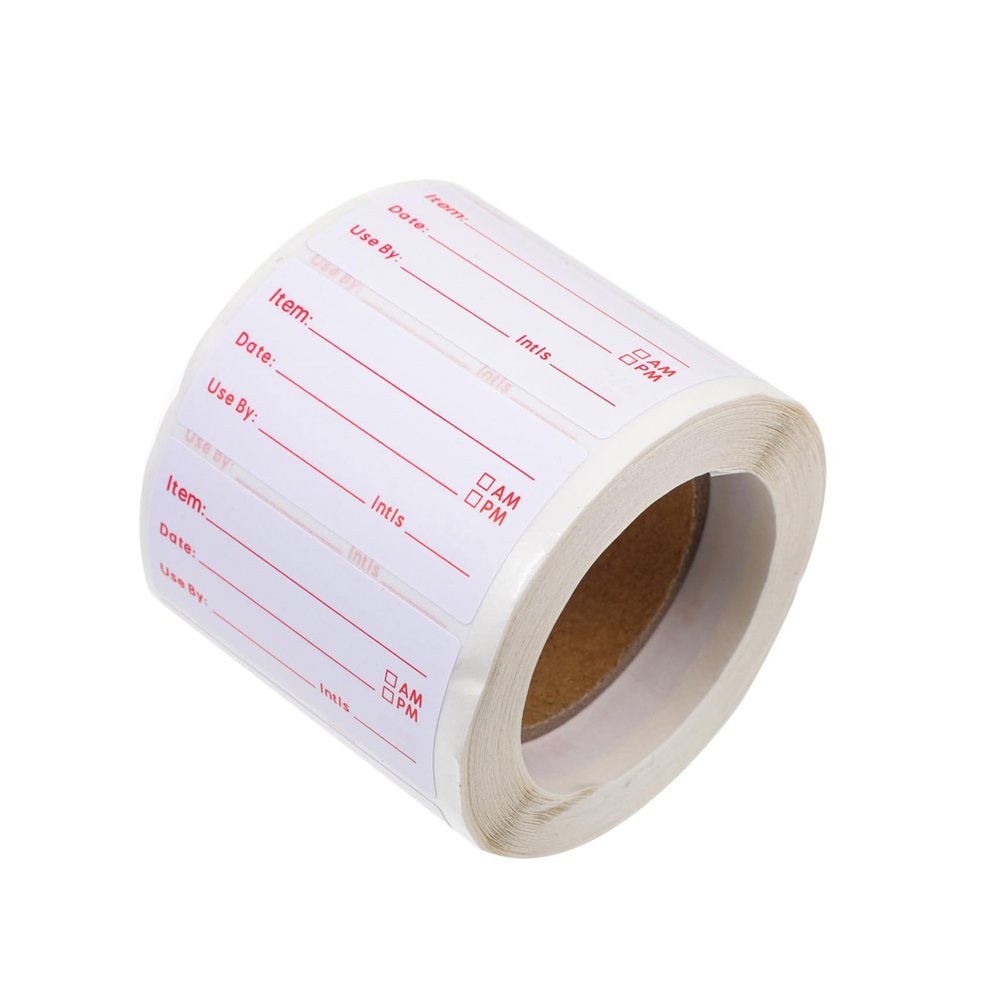 Lurrose 3-Roll Removable Food Labels for Refrigerators, Writable, Red