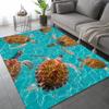 ARiXIaNg Sea Turtle Short-Pile Rug, 3D Ocean Animal Pattern, Non-Slip Flannel, 60 x 90 cm view 1