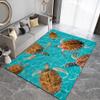 ARiXIaNg Sea Turtle Short-Pile Rug, 3D Ocean Animal Pattern, Non-Slip Flannel, 60 x 90 cm view 2