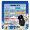 YENDOSTEEN 2026 Calendar Square Gaming Mouse Pad, Flower Butterfly Abstract Design view 1