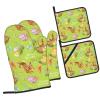 Non-Slip Oven Mitts and Pot Holders Set with Easter Bunny Patterns view 1