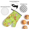 Non-Slip Oven Mitts and Pot Holders Set with Easter Bunny Patterns view 3