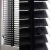 Black Horizontal Wood Blinds, 50 mm Slats, Solid Tung Wood, 110 x 240 cm view 1