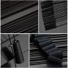 Black Horizontal Wood Blinds, 50 mm Slats, Solid Tung Wood, 110 x 240 cm view 2