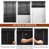 Black Horizontal Wood Blinds, 50 mm Slats, Solid Tung Wood, 110 x 240 cm view 4