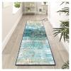 Siunwdiy Blue Runner Rug 80 x 280 cm for Hallway, Kitchen, Living Room and Bedroom, Washable Polyester, Abstract Pattern view 1