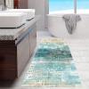 Siunwdiy Blue Runner Rug 80 x 280 cm for Hallway, Kitchen, Living Room and Bedroom, Washable Polyester, Abstract Pattern view 4