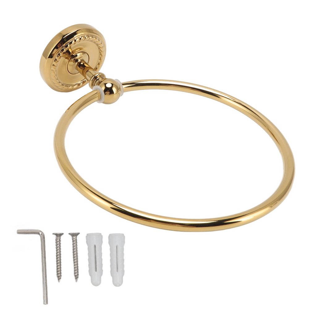 Wall-Mounted Gold Towel Ring