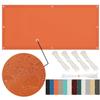 Weather-Resistant Balcony Privacy Screen 110 x 400 cm, Waterproof Orange Rectangular Sun Shade with Grommets view 1