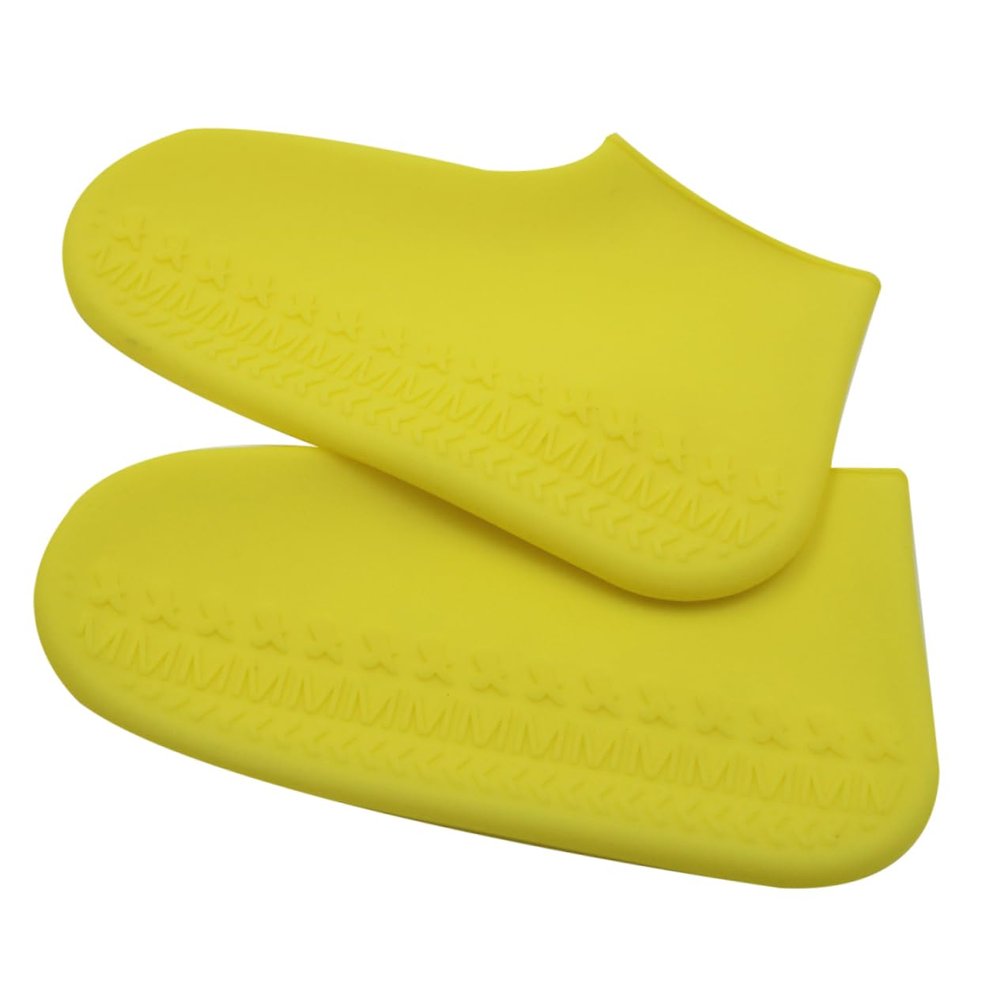 1 Pair Silicone Shoe Covers, Yellow, Waterproof, Non-Slip