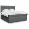 vidaXL Box Spring Bed with Mattress Dark Gray 200 x 200 cm Fabric view 1
