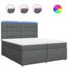 vidaXL Box Spring Bed with Mattress Dark Gray 200 x 200 cm Fabric view 2