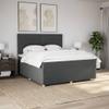 vidaXL Box Spring Bed with Mattress Dark Gray 200 x 200 cm Fabric view 4