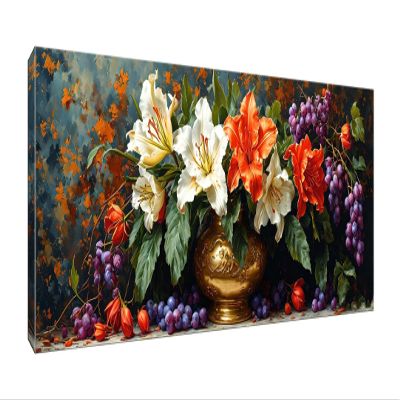 LEWWMN Paint by Numbers for Adults, Flower Vase DIY Painting Kit on Canvas with Brushes and Acrylic Paint, Unframed, 20 x 40 cm/8 x 16 in, W-849