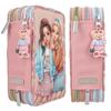 Depesche TOPModel Team Teddy 3-Compartment Filled Pencil Case, Pink view 2