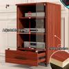 LYXWGRZD 2/3-Tier Audio Rack with Tempered Glass, Drawer, and Casters, Rosso, 77 cm/30.3 in view 3