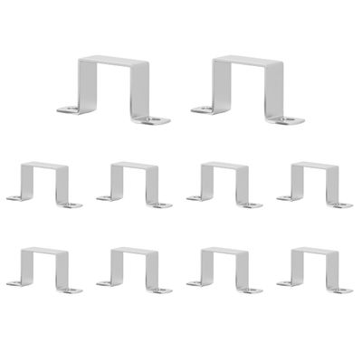 Stainless Steel Square Tube Pipe Clamps, 10-Pack (80 x 20)
