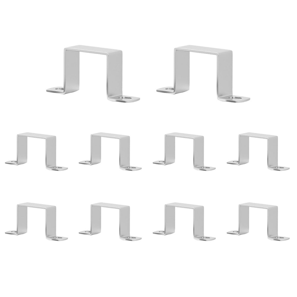 Stainless Steel Square Tube Pipe Clamps, 10-Pack (80 x 20)