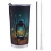 YHEGBFD Insulated Stainless Steel Travel Coffee Mug with Lid and Straw view 1