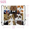 VAPOKF Drawstring Gym Bags, Polyethylene Drawstring Bags, Customizable, for School, Gym, Sports, Travel, English Bulldog, 2-Pack, Multicolor, 13.4 x 13.0 in/34 x 33 cm view 2