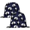 VAPOKF Customizable Polyethylene Drawstring Bags, Cute Panda, 2-Pack, Multicolor, 13.4 x 13.0 in / 34 x 33 cm view 1