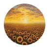 ERSDWRE Round Tablecloth with Sunflower Field, Sunset, and Sea of Flowers view 2