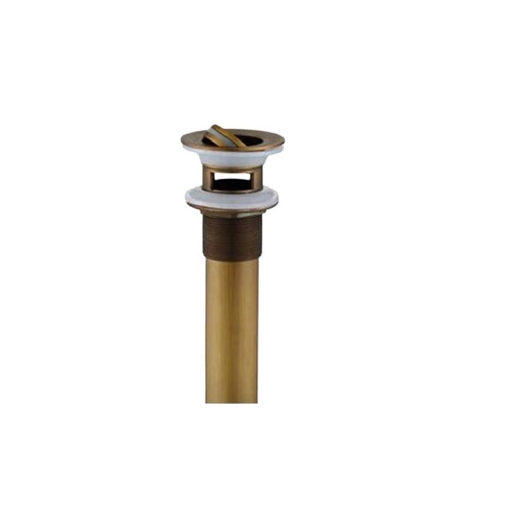 YGLONG Pop-Up Drain for Bathroom Sink, Round Carved Brass Cover, With or Without Overflow