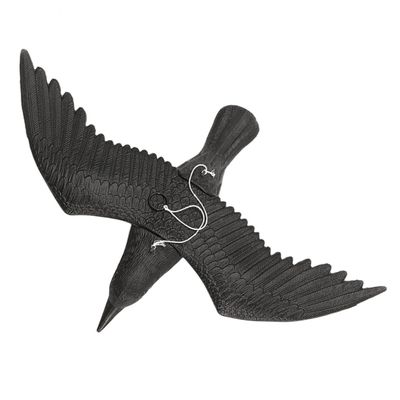 Realistic Black Plastic Crow Statue for Garden and Indoor Use