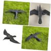 Realistic Black Plastic Crow Statue for Garden and Indoor Use view 4