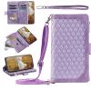 FERLAN Wallet Case for Oppo A1 5G/A98/F23 5G, Premium PU Leather Zip Flip Cover with Card Slots, Stand, and Strap, Purple view 1