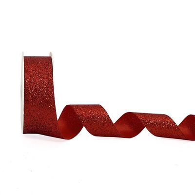 10 Yards 10 mm Glitter Ribbon for Crafts, Weddings, Parties, and Decorations (Red)
