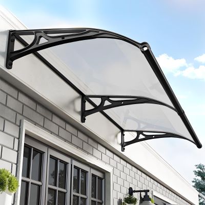 Polycarbonate Arched Door Awning with Double-Sided Drainage