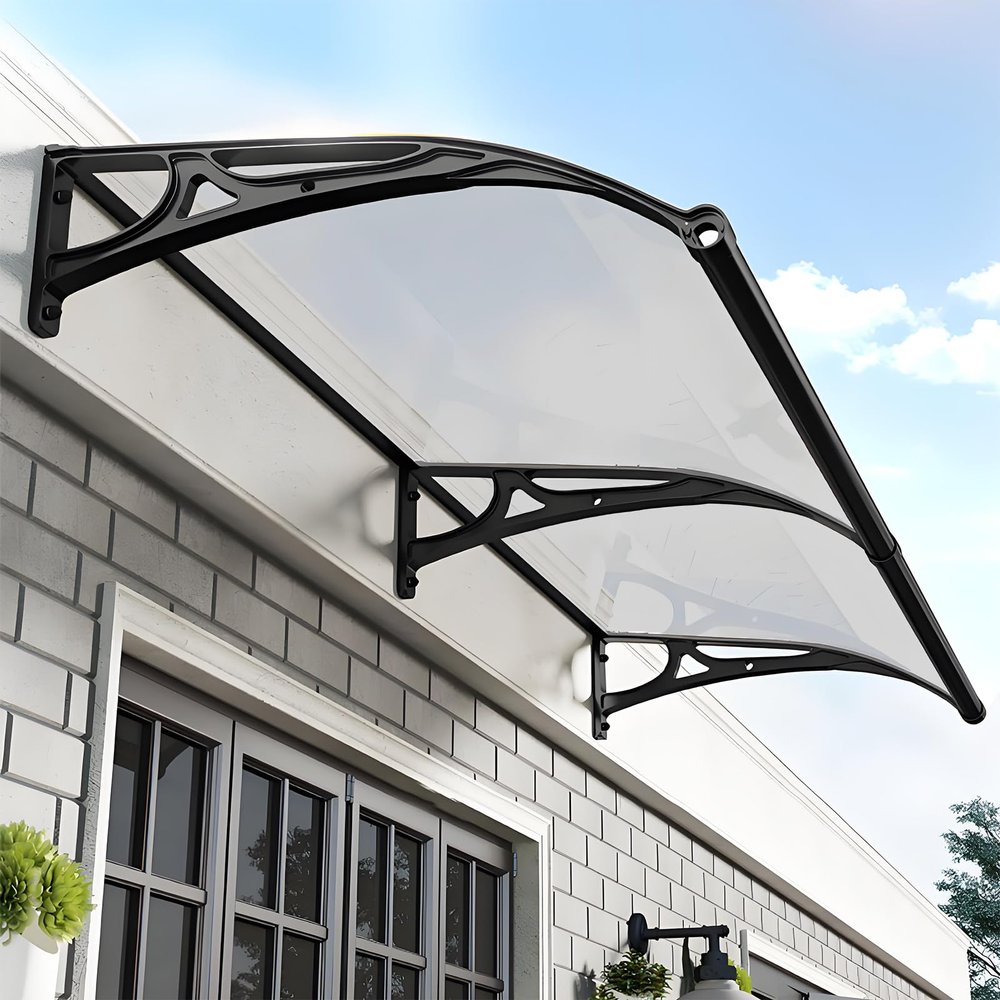 Polycarbonate Arched Door Awning with Double-Sided Drainage
