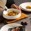 KNUFENG White Round Ceramic Serving Plate view 4