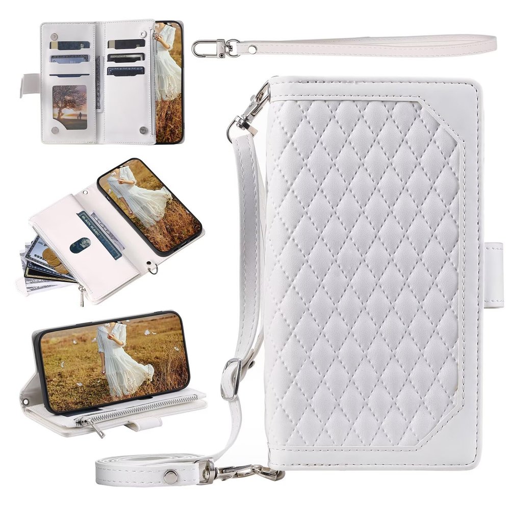 FERLAN Wallet Case Compatible with Samsung Galaxy S20, White
