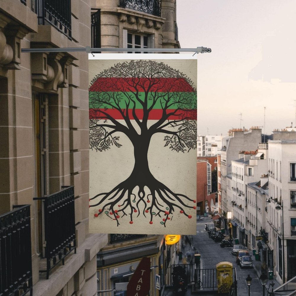Flag, 90 x 152 cm, Outdoor Garden Flag, Tree, Palestinian Flag, Large House Flag with Grommets, Decorative Holiday Banner for Outdoor and Indoor Use, Parties and Home Decor