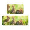 Funny Rabbit-Printed Crystal Velvet Kitchen Mats, Set of 2 view 1