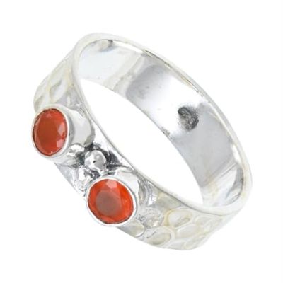 Carnelian Silver-Plated Ring for Women and Men, T136M_56 (17.8 mm)