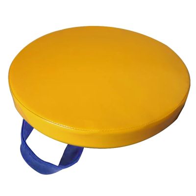 Round Faux Leather Chair Cushions with Handles, 2-Pack, 45 x 3 cm