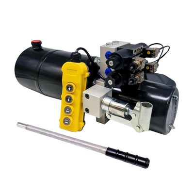 Flowfit Double-Acting Hydraulic Solenoid, 12 V DC, 1.6 kW, with 10 L Steel Tank and Hand Pump