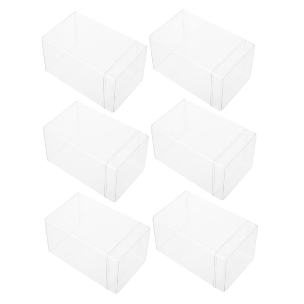 ORFOFE Transparent Acrylic Storage Boxes with Dust Protection, 6-Piece Model Display Cases for Figures and Statues