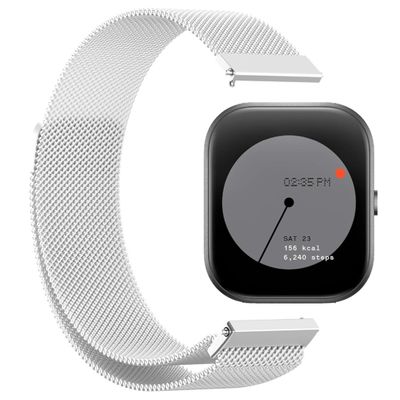GIOPUEY Band Compatible with CMF Watch Pro, Braided Stainless Steel Band [Wear-Resistant] [Magnetic] Replacement Band - Silver