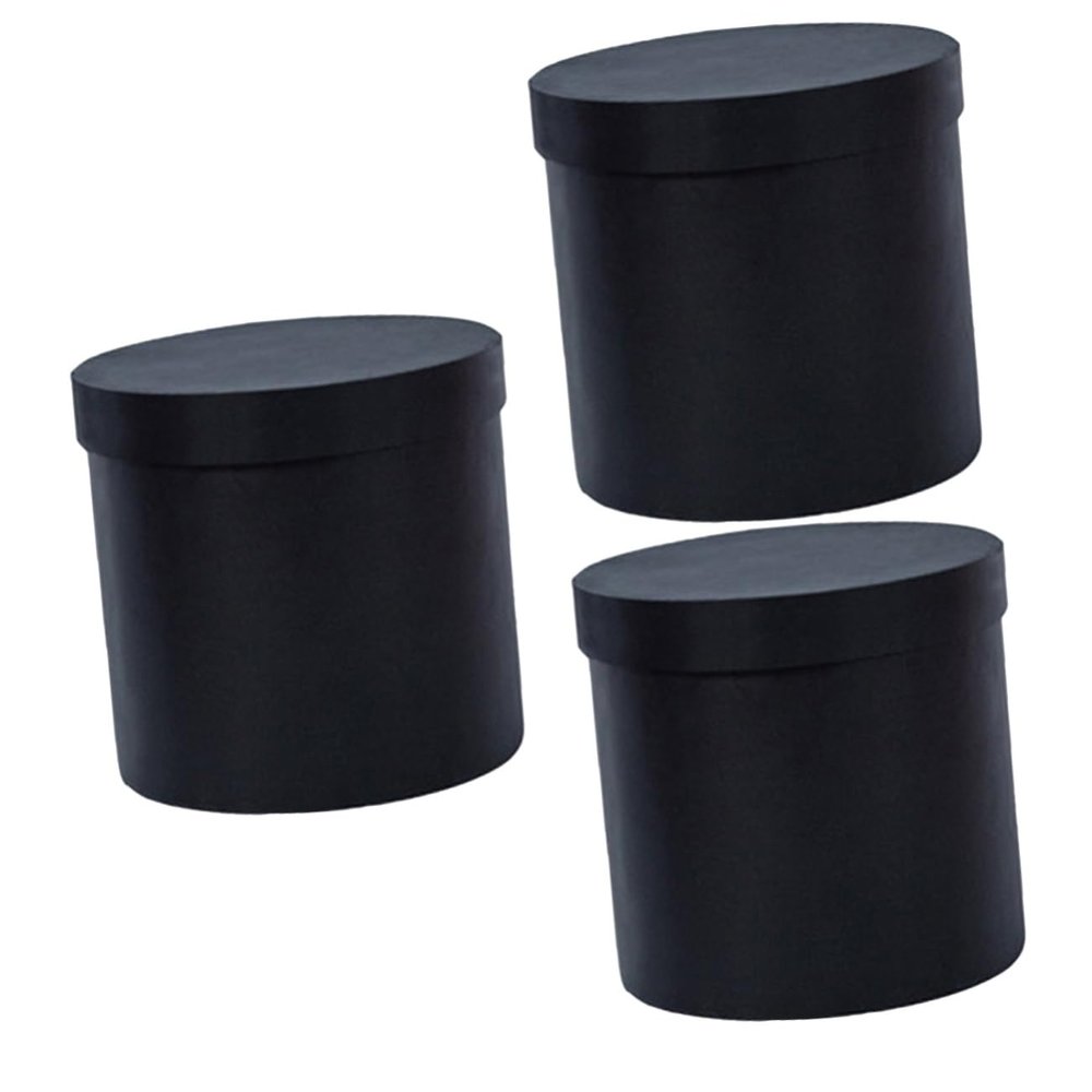 TOVINANNA 3-Piece Round Paper Flower Bouquet Boxes