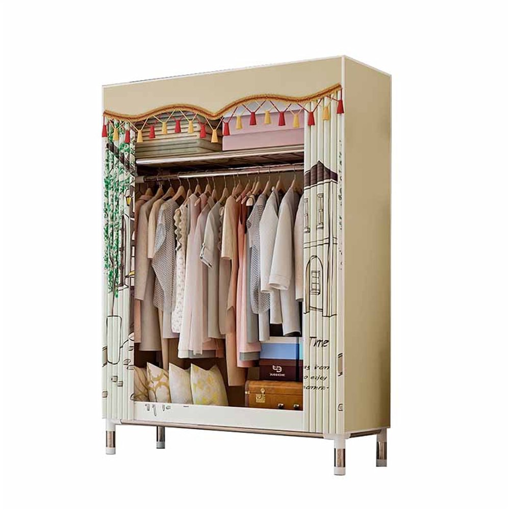 Portable Fabric Wardrobe with Metal Supports, 172 × 43 × 84 cm